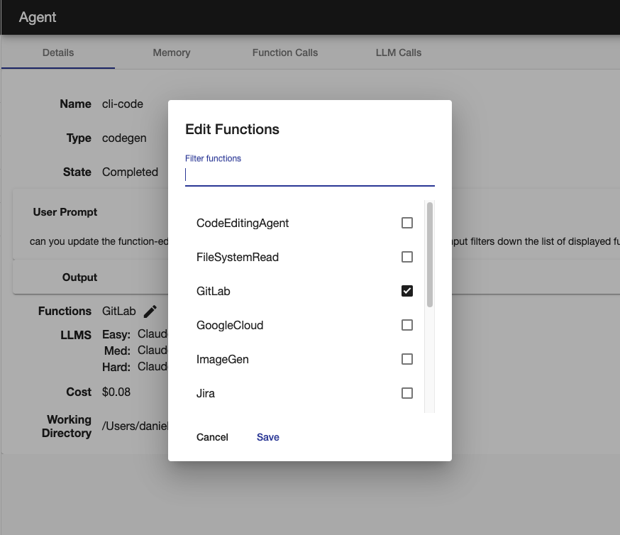 Edit functions